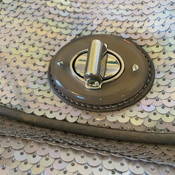 Coach Sequin silver Crossbody Bag with Chain Strap - Picture 3 of 8